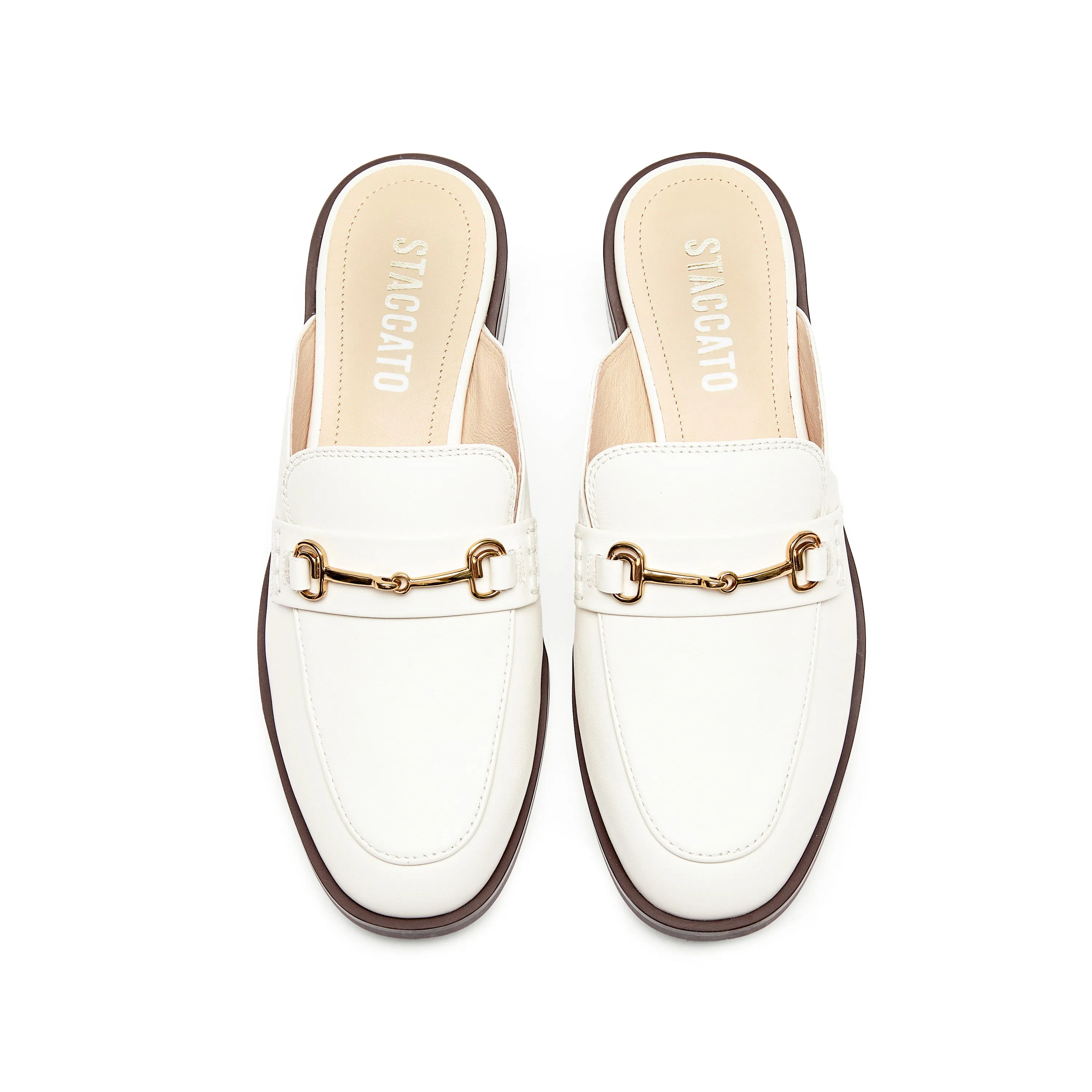 Beige Classic Horsebit Loafer Mules