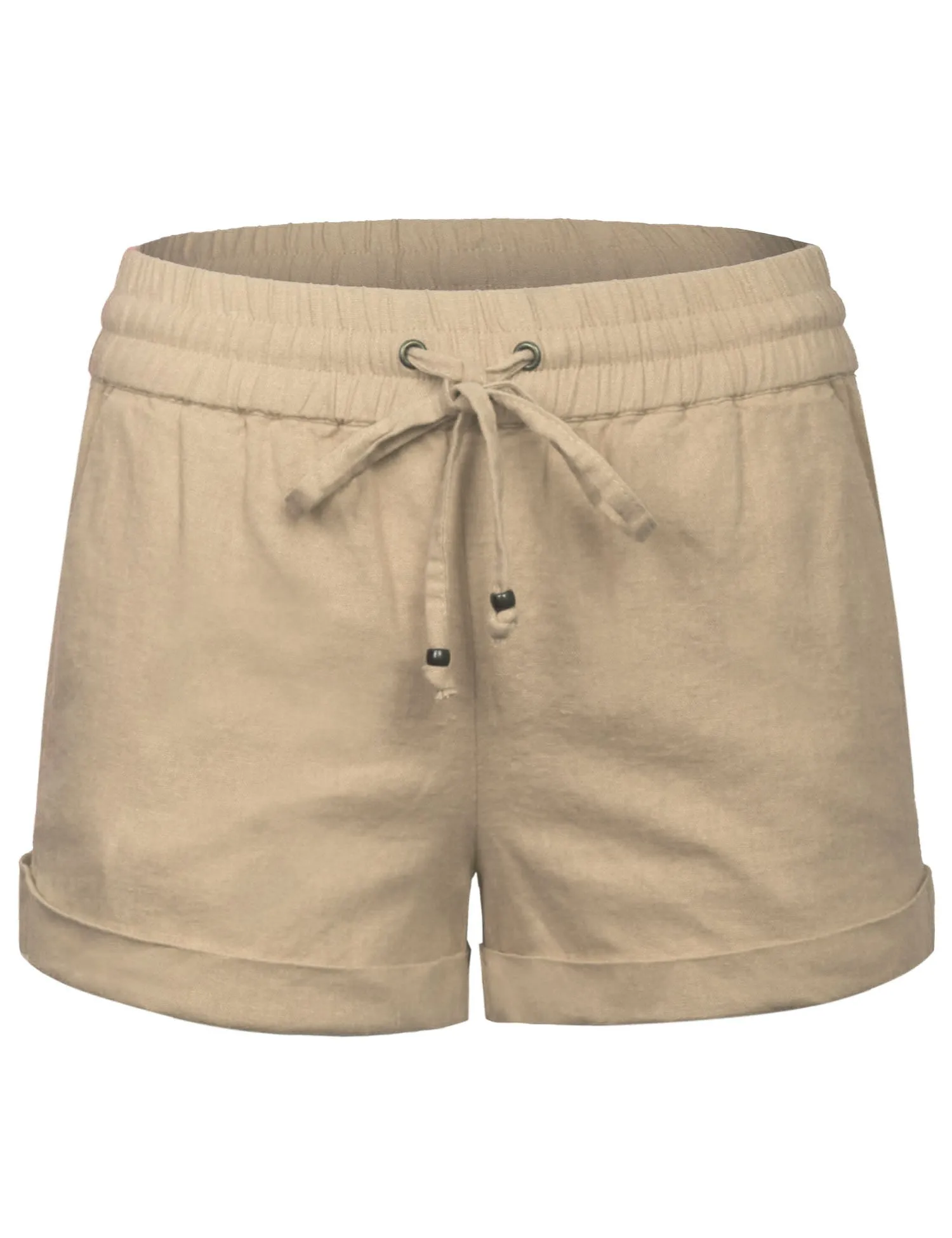 Womens Lightweight Linen Shorts with Drawstring